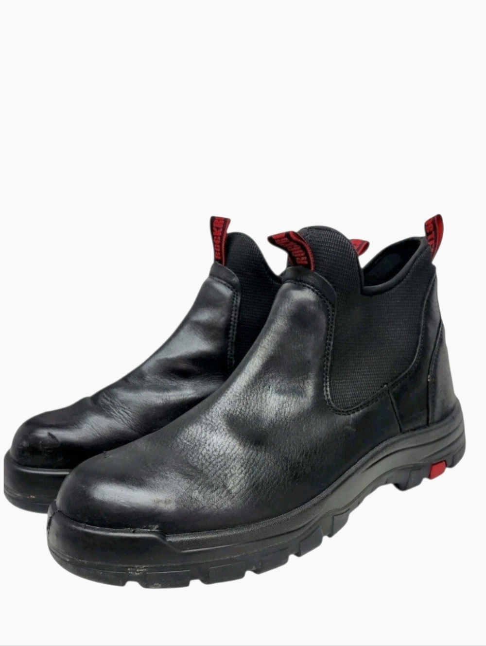 RockRooster Chelsea Boots Mens 15 Wide Steel Toe Black Red No Insoles Workwear